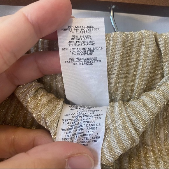 ASYOU flared split side beach pants in gold size 8 - Picture 10 of 14